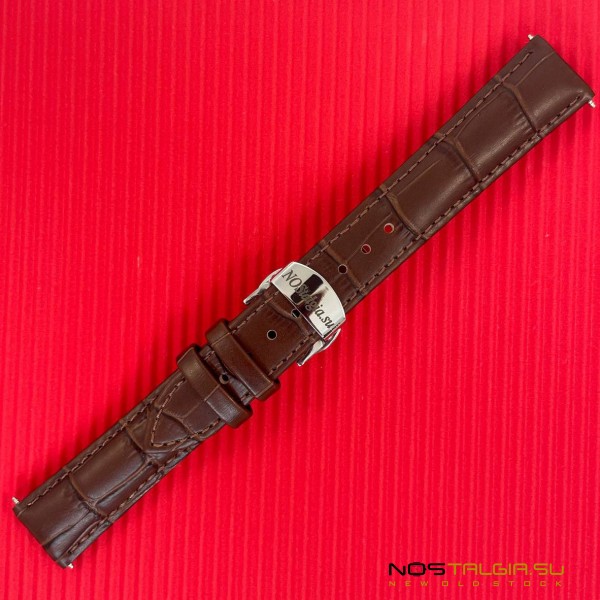 Marque bracelet, brun couleur, véritable en cuir - 18mm