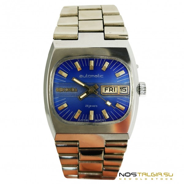 Редкие часы "Секунда" (синий циферблат) ТАНК - СССР с автоподзавод 2427, идеально новые Редкие часы "Секунда" (синий циферблат) ТАНК - СССР с автоподзавод 2427, идеально новые